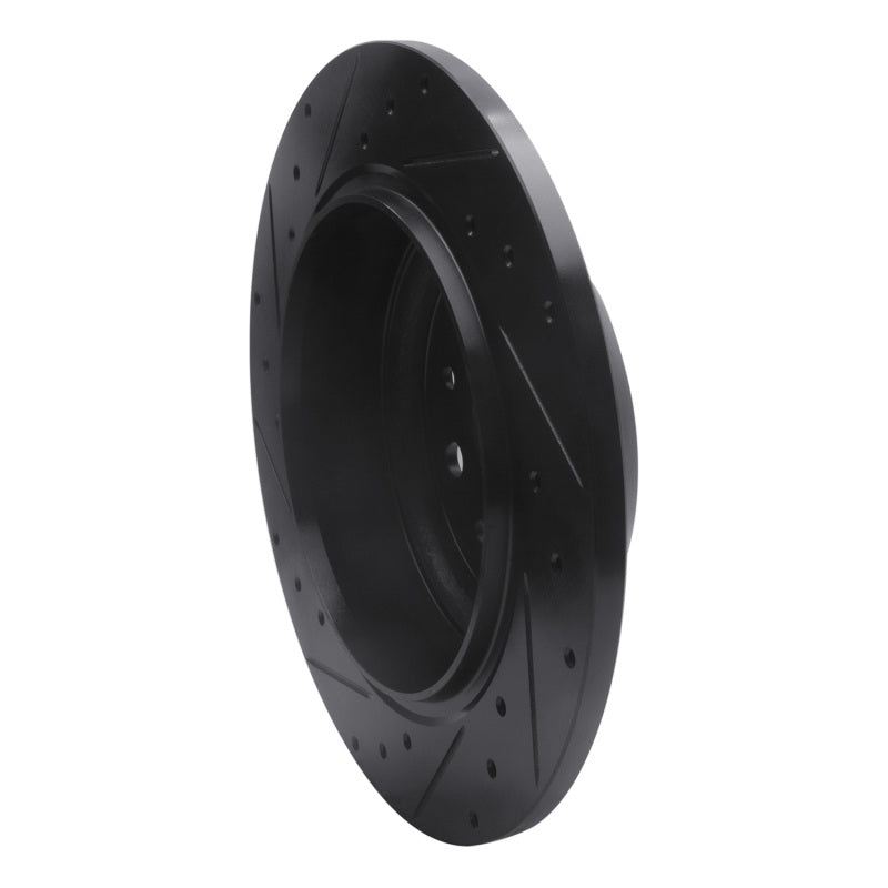 R1 Concepts R1 18-25 Jeep Wrangler Rear Right Drilled & Slotted Black Brake Rotor