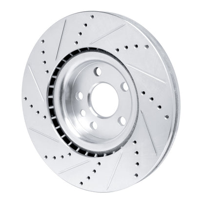 R1 Concepts R1 15-19 Jaguar E-Pace Front Right Drilled & Slotted Silver Brake Rotor