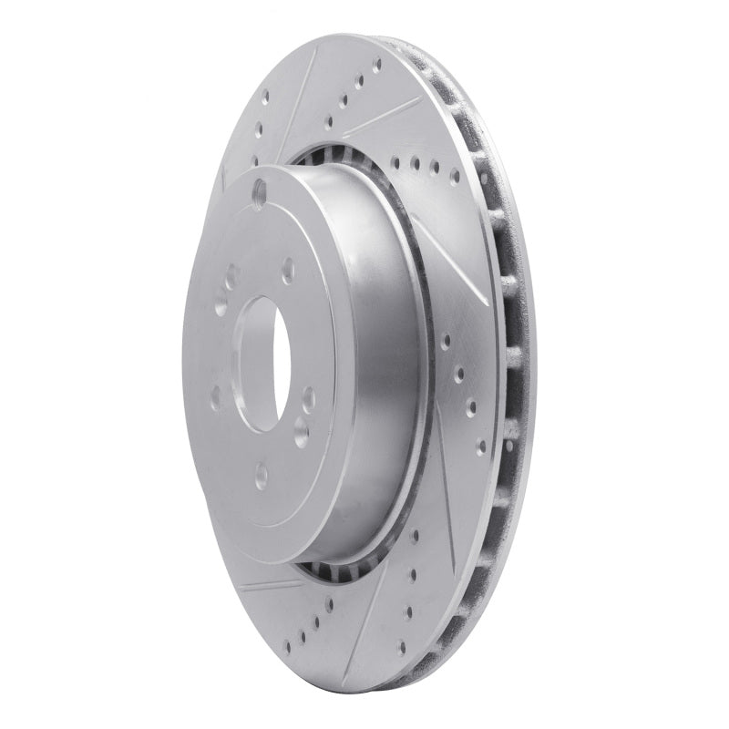 R1 Concepts R1 18-25 Genesis G70 Rear Left Drilled & Slotted Silver Brake Rotor