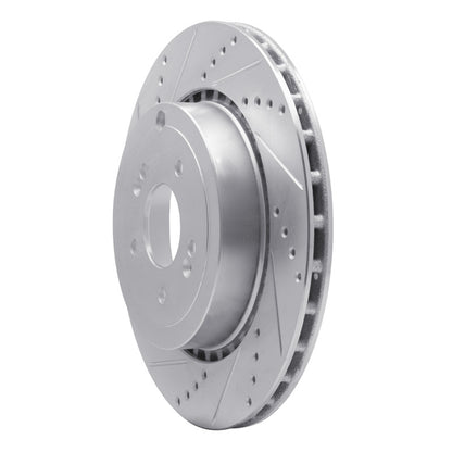 R1 Concepts R1 18-25 Genesis G70 Rear Left Drilled & Slotted Silver Brake Rotor