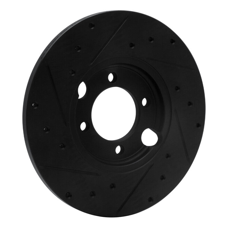R1 Concepts R1 83-93 Jaguar XJRS Rear Right Drilled & Slotted Black Brake Rotor