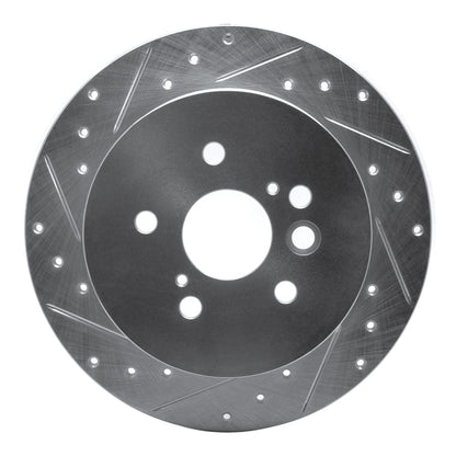 R1 Concepts R1 04-05 Toyota RAV4 Rear Left Drilled & Slotted Silver Brake Rotor