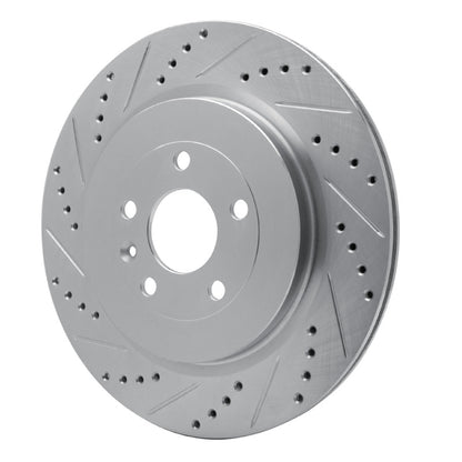 R1 Concepts R1 13-19 Ford Explorer Rear Left Drilled & Slotted Silver Brake Rotor