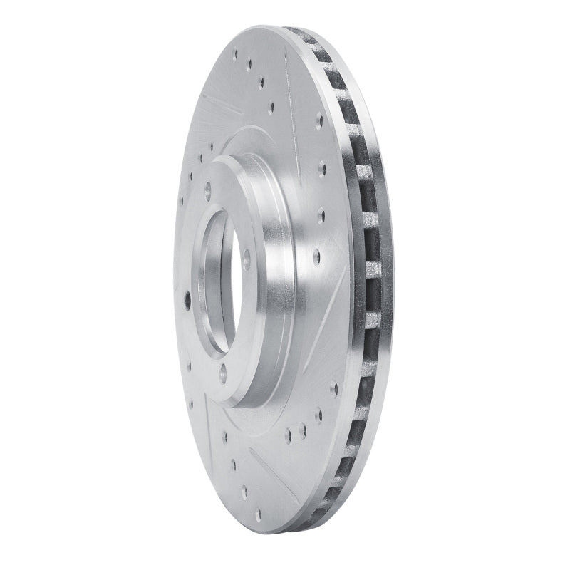 R1 Concepts R1 85-88 Toyota Cressida Front Right Drilled & Slotted Silver Brake Rotor