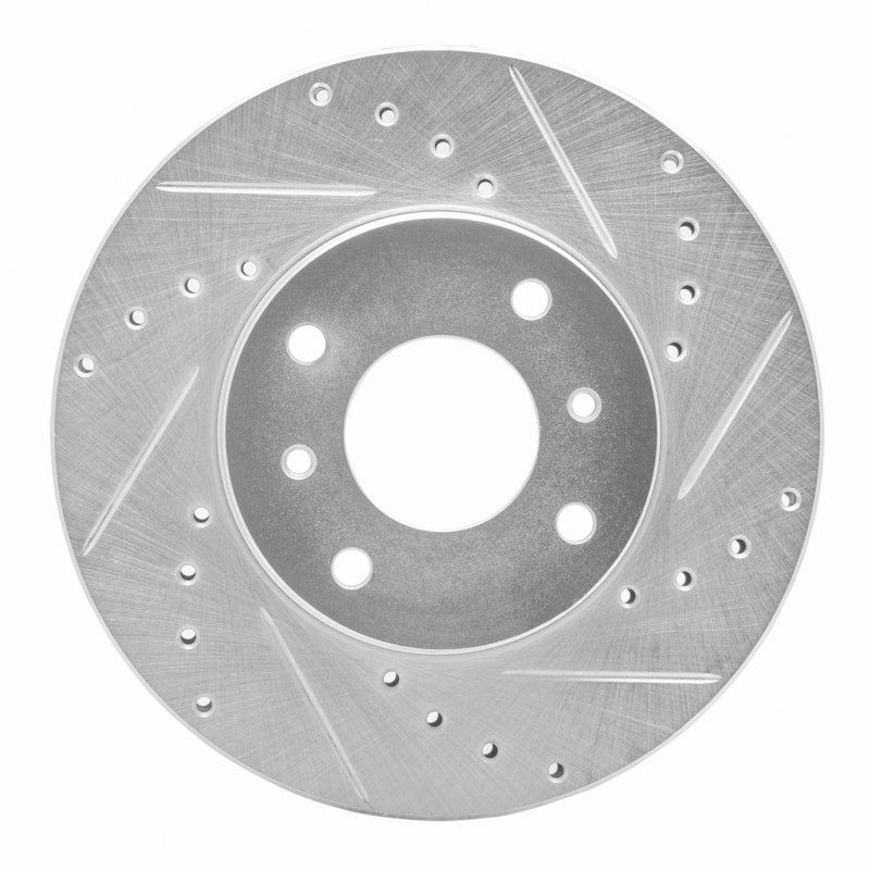 R1 Concepts R1 93-06 Infiniti G20 Front Right Drilled & Slotted Silver Brake Rotor