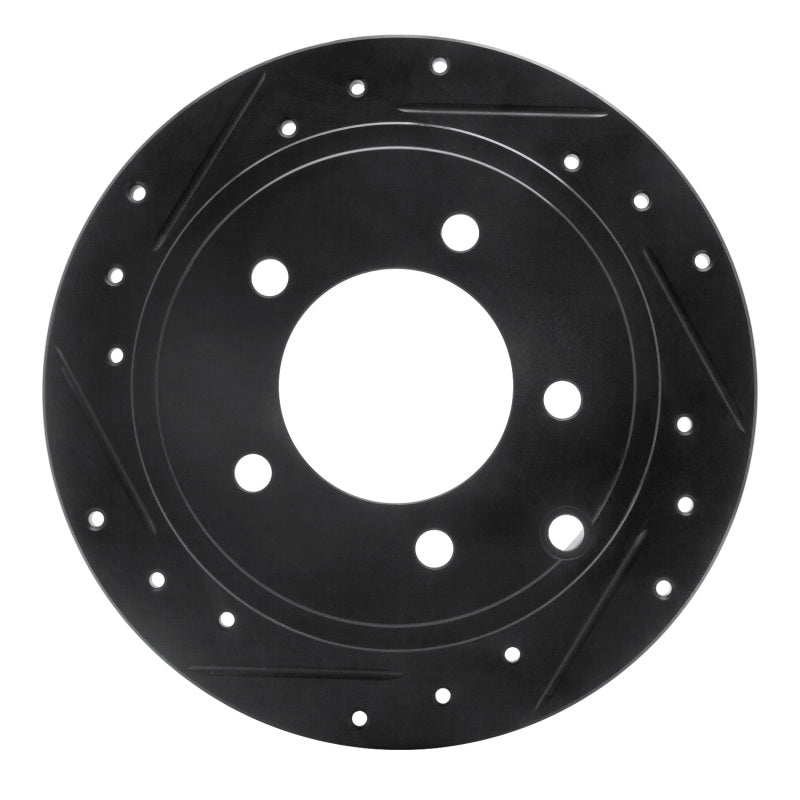 R1 Concepts R1 07-17 Chrysler 200 Rear Left Drilled & Slotted Black Brake Rotor