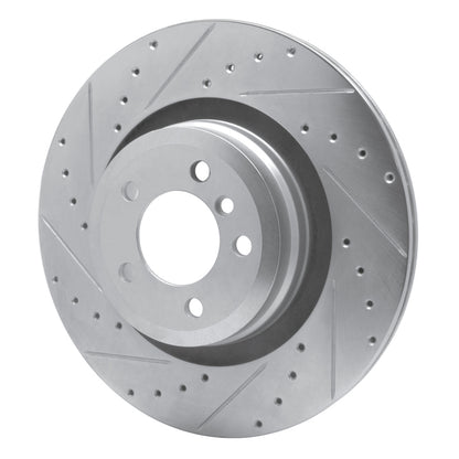 R1 Concepts R1 07-08 BMW ALPINA B7 Rear Left Drilled & Slotted Silver Brake Rotor
