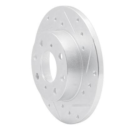 R1 Concepts R1 84-87 Honda Civic Front Right Drilled & Slotted Silver Brake Rotor