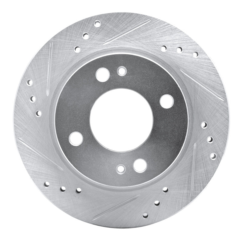 R1 Concepts R1 14-15 Mitsubishi Mirage Front Left Drilled & Slotted Silver Brake Rotor