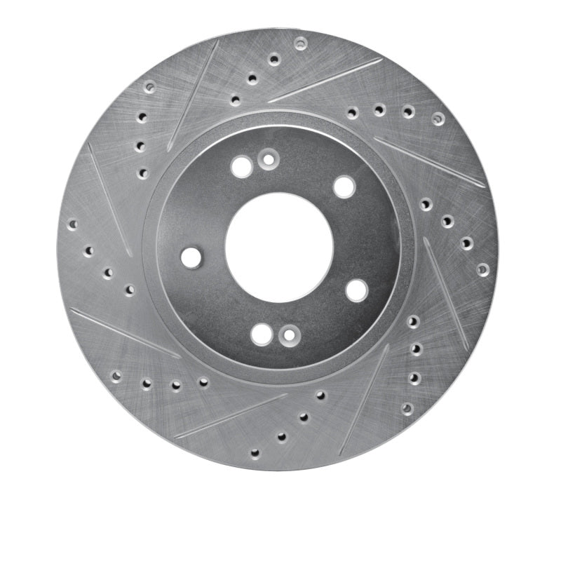 R1 Concepts R1 01-06 Hyundai Santa Fe Front Left Drilled & Slotted Silver Brake Rotor