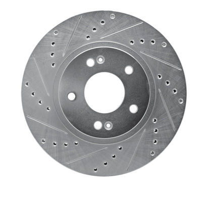 R1 Concepts R1 01-06 Hyundai Santa Fe Front Left Drilled & Slotted Silver Brake Rotor