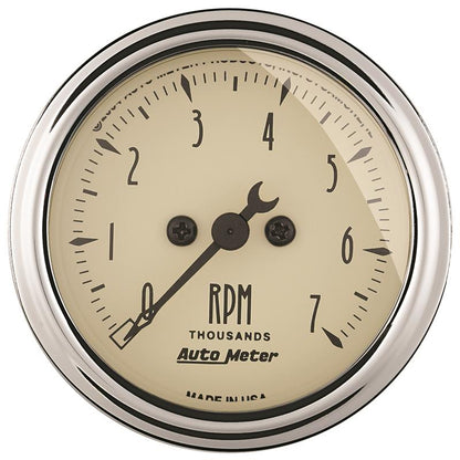 Autometer 2-1/16in Antique Beige In-Dash 7K RPM Tachometer Gauge