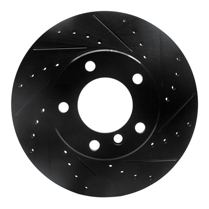 R1 Concepts R1 96-03 BMW 525I (USA/Canada) Front Right Drilled & Slotted Black Brake Rotor
