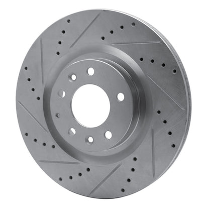 R1 Concepts R1 04-11 Mazda RX-8 Front Left Drilled & Slotted Silver Brake Rotor