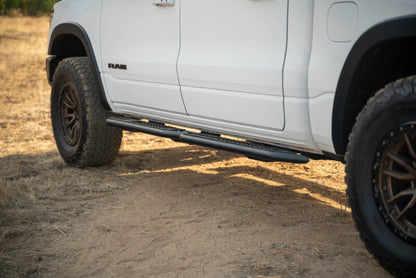 DV8 Offroad 19-25 RAM 1500 Crew Cab OE Plus Side Steps - Black Steel