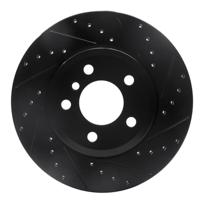 R1 Concepts R1 04-10 BMW X3 Front Right Drilled & Slotted Black Brake Rotor