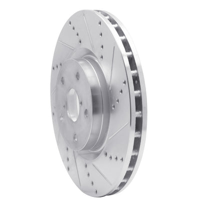 R1 Concepts R1 05-20 Subaru WRX Front Right Drilled & Slotted Silver Brake Rotor