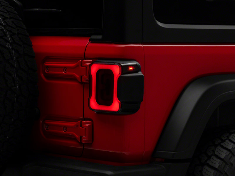 Raxiom 18-23 Jeep Wrangler JL Axial Series Carver LED Tail Lights- Black Housing (Smoked Lens)