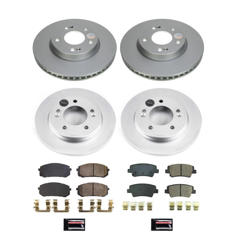 PowerStop Power Stop 21-22 Hyundai Elantra Front & Rear Z17 Coated Brake Kit