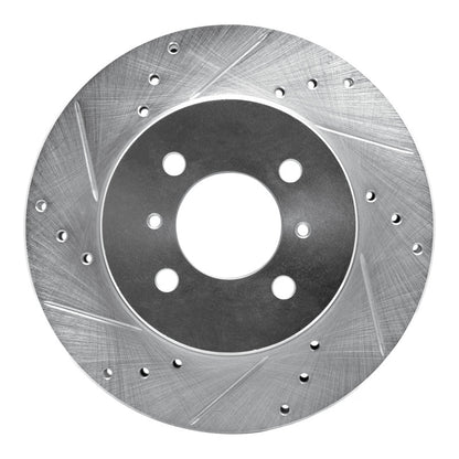 R1 Concepts R1 98-07 Mitsubishi Lancer Front Left Drilled & Slotted Silver Brake Rotor