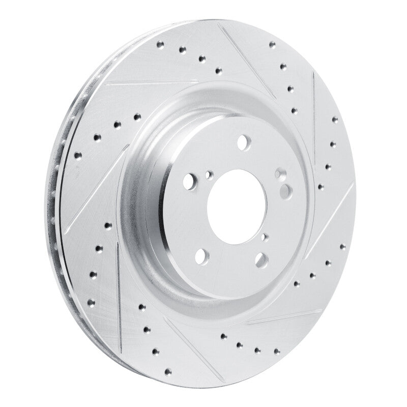 R1 Concepts R1 2022-2026 Acura MDX Front Right Drilled & Slotted Silver Brake Rotor