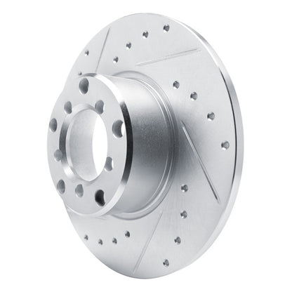 R1 Concepts R1 65-73 Mercedes-Benz 250SEC Front Left Drilled & Slotted Silver Brake Rotor