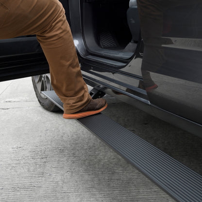 Go Rhino RealTruck 2024 Toyota Tacoma CC 4dr VoltStep Electric Running Board Kit (No Drill) - Tex. Blk