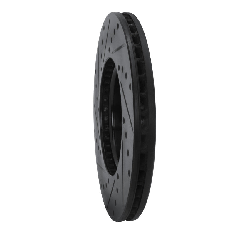 R1 Concepts R1 03-11 Cadillac BLS (Mexico) Front Right Drilled & Slotted Black Brake Rotor