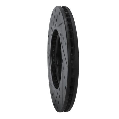 R1 Concepts R1 03-11 Cadillac BLS (Mexico) Front Right Drilled & Slotted Black Brake Rotor