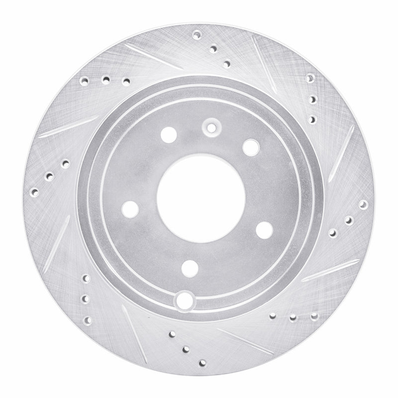 R1 Concepts R1 07-15 Chevrolet CAPTIVA Rear Right Drilled & Slotted Silver Brake Rotor