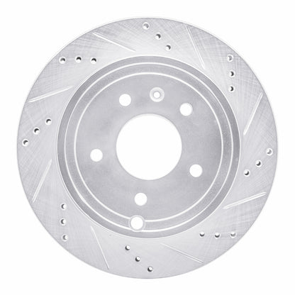 R1 Concepts R1 07-15 Chevrolet CAPTIVA Rear Right Drilled & Slotted Silver Brake Rotor