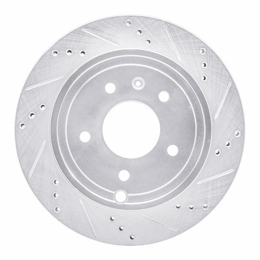 R1 Concepts R1 07-15 Chevrolet CAPTIVA Rear Right Drilled & Slotted Silver Brake Rotor
