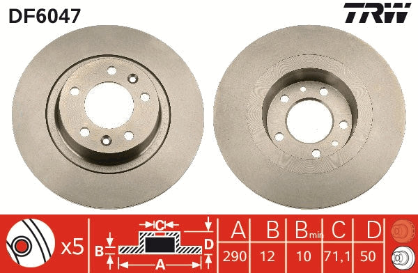 TRW MOTO DF6047 Brake Disc