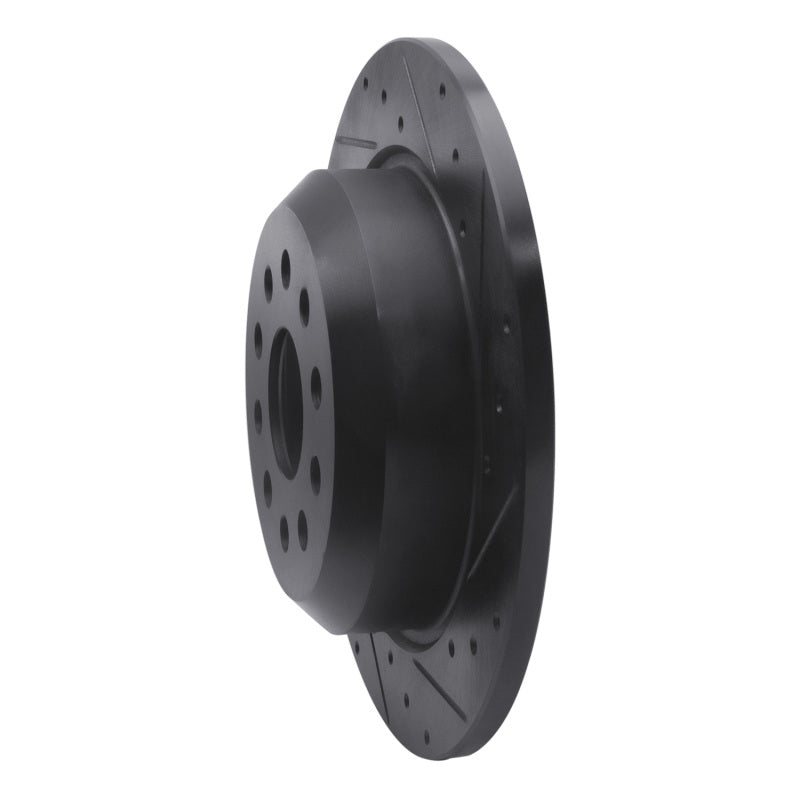 R1 Concepts R1 18-25 Jeep Wrangler Rear Right Drilled & Slotted Black Brake Rotor