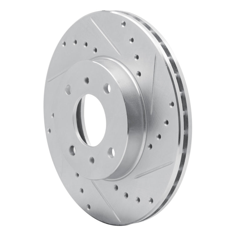 R1 Concepts R1 93-06 Infiniti G20 Front Right Drilled & Slotted Silver Brake Rotor