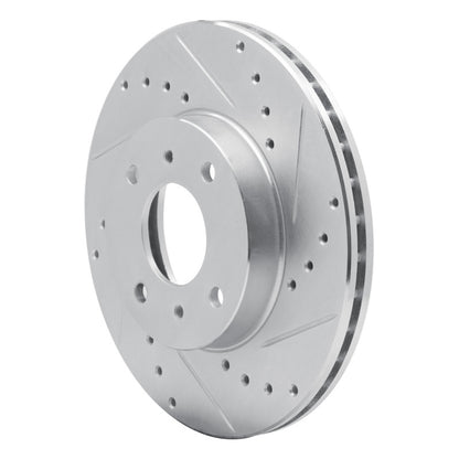 R1 Concepts R1 93-06 Infiniti G20 Front Right Drilled & Slotted Silver Brake Rotor