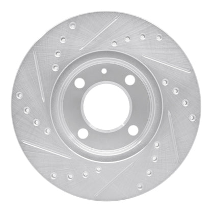 R1 Concepts R1 86-08 Volkswagen Jetta Sedan Front Right Drilled & Slotted Silver Brake Rotor