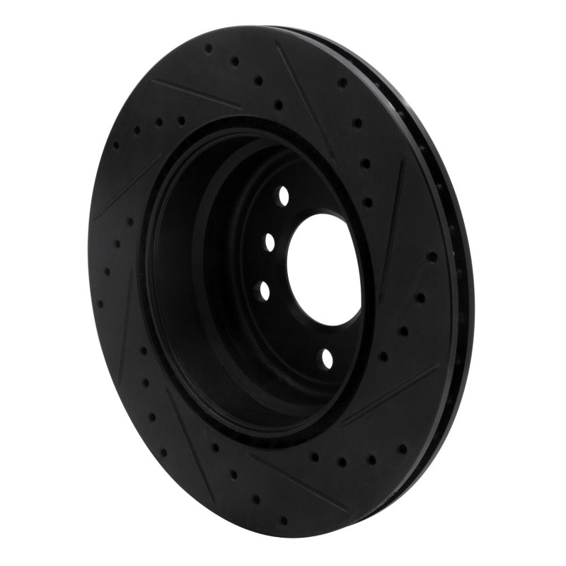 R1 Concepts R1 08-13 BMW 135I Rear Left Drilled & Slotted Black Brake Rotor