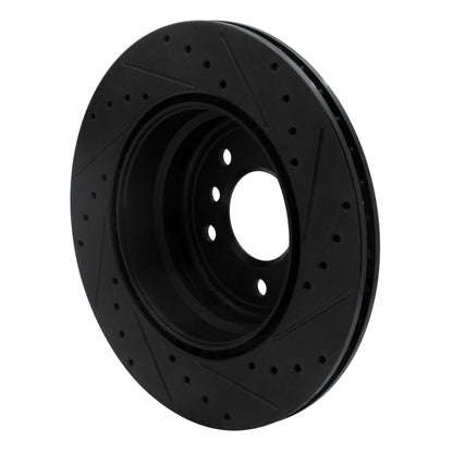 R1 Concepts R1 08-13 BMW 135I Rear Left Drilled & Slotted Black Brake Rotor