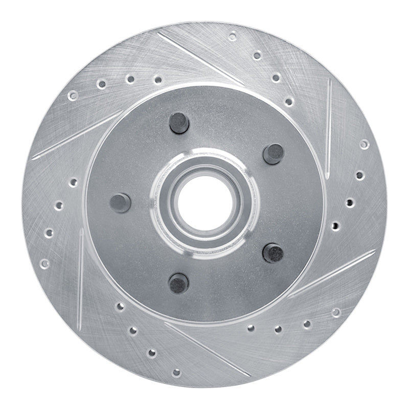 R1 Concepts R1 1992-2002 Chevrolet Express 1500 Front Right Drilled & Slotted Silver Brake Rotor