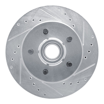 R1 Concepts R1 1992-2002 Chevrolet Express 1500 Front Right Drilled & Slotted Silver Brake Rotor