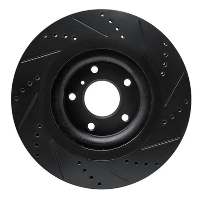 R1 Concepts R1 19-24 Infiniti QX55 Front Left Drilled & Slotted Black Brake Rotor