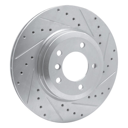 R1 Concepts R1 01-08 BMW 330CI Front Right Drilled & Slotted Silver Brake Rotor