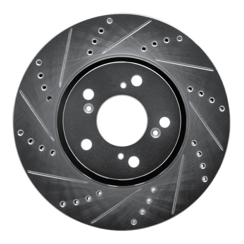 R1 Concepts R1 14-20 Acura RLX Front Left Drilled & Slotted Silver Brake Rotor