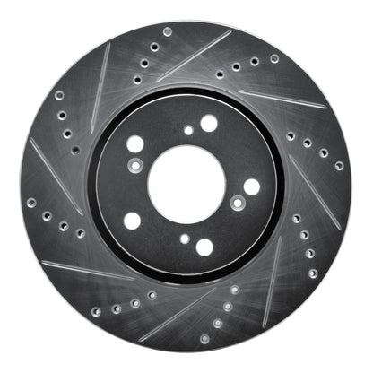 R1 Concepts R1 14-20 Acura RLX Front Left Drilled & Slotted Silver Brake Rotor