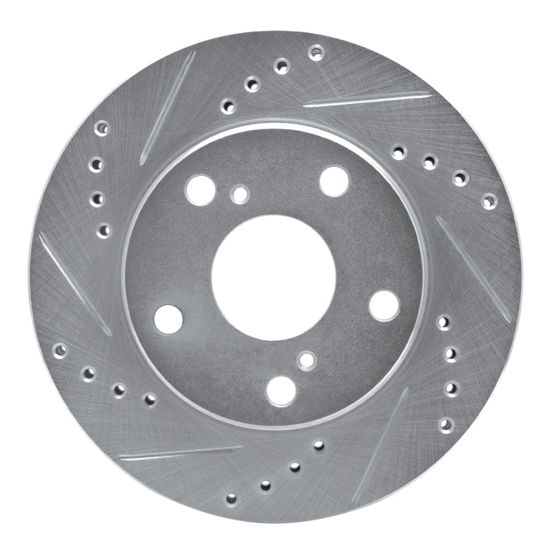 R1 Concepts R1 92-01 Toyota Camry Front Left Drilled & Slotted Silver Brake Rotor