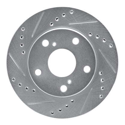 R1 Concepts R1 92-01 Toyota Camry Front Left Drilled & Slotted Silver Brake Rotor