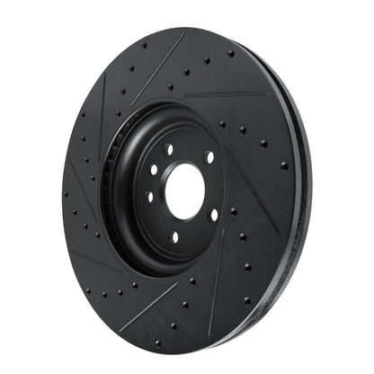 R1 Concepts R1 16-24 Jaguar XF Front Right Drilled & Slotted Black Brake Rotor