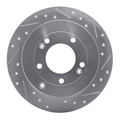 R1 Concepts R1 06-09 Hyundai AZERA Rear Right Drilled & Slotted Silver Brake Rotor