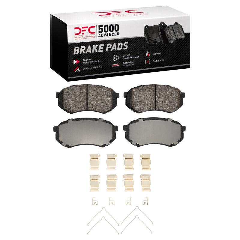 DFC 89-04 Mitsubishi Fuso FE Front 5000 Advanced Semi Metallic Brake Pads and Hardware Kit